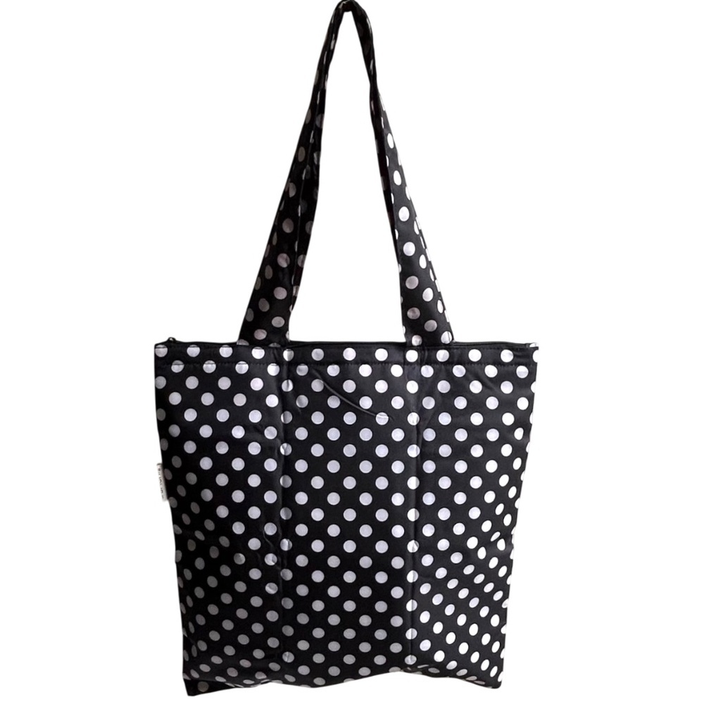 Sachi Polka Dot Insulated Zippered Tote Bag